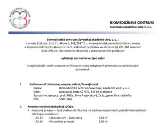Vyhlásenie verejnej obchodnej súťaže 